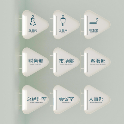 现代办公室门牌标识牌指示牌su模型 
