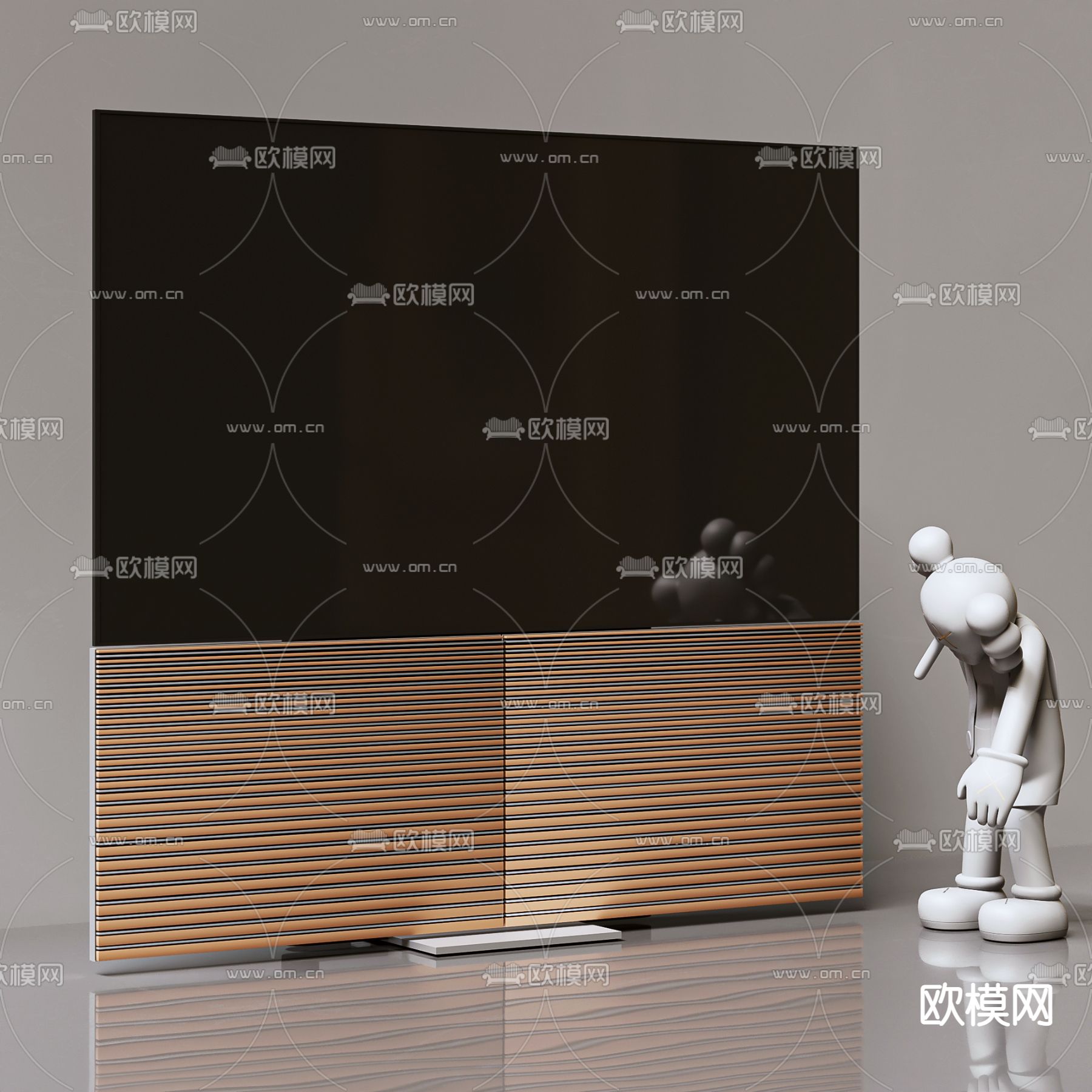 B&B italia 现代智能电视机3d模型下载（渲染图1）