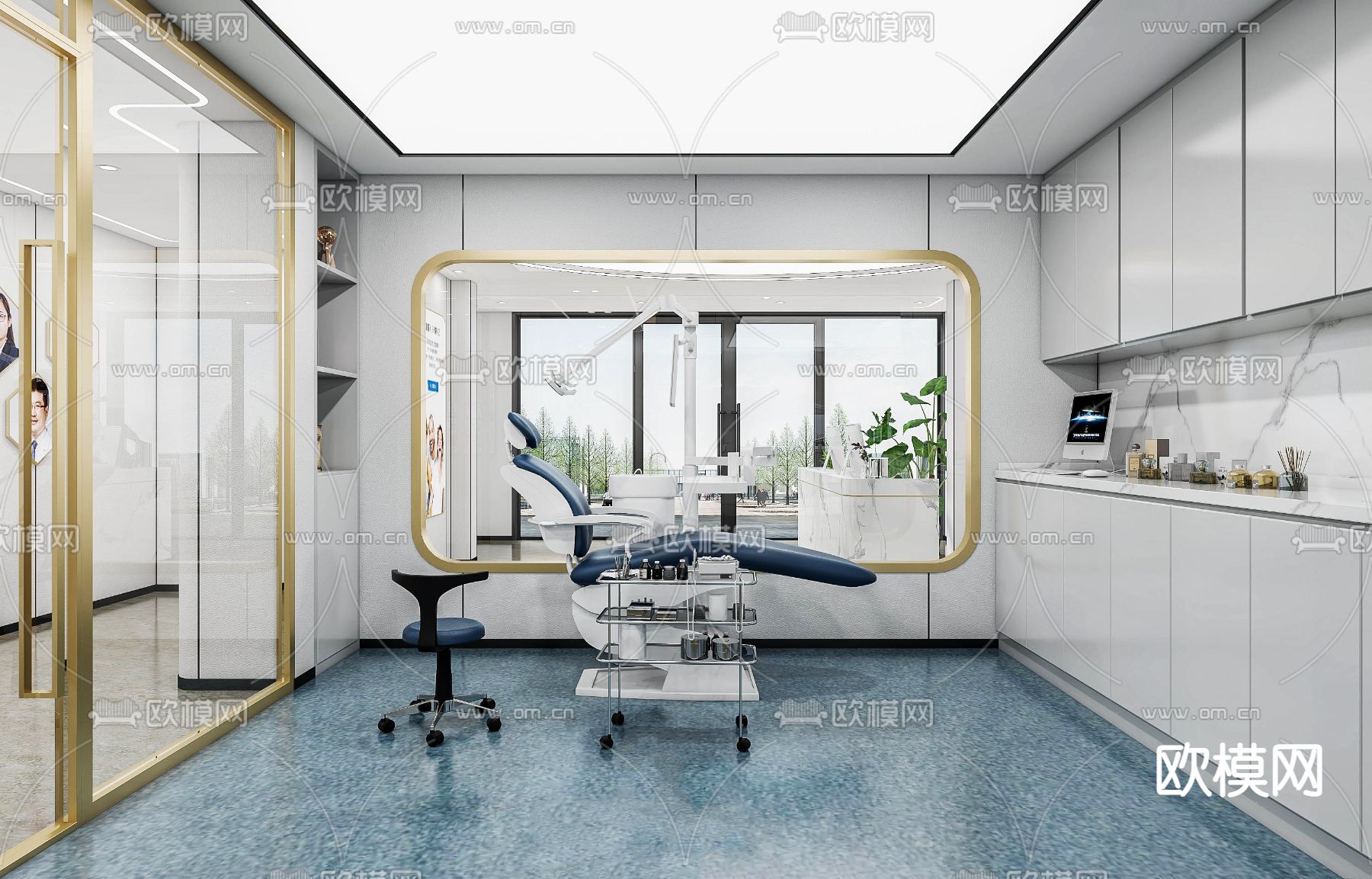 现代口腔中心牙科医院3d模型下载（渲染图1）