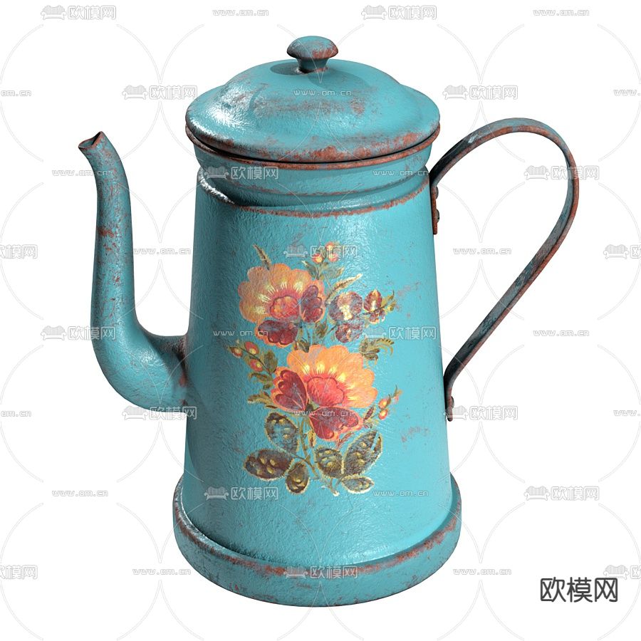 现代复古咖啡壶3d模型下载（渲染图1）