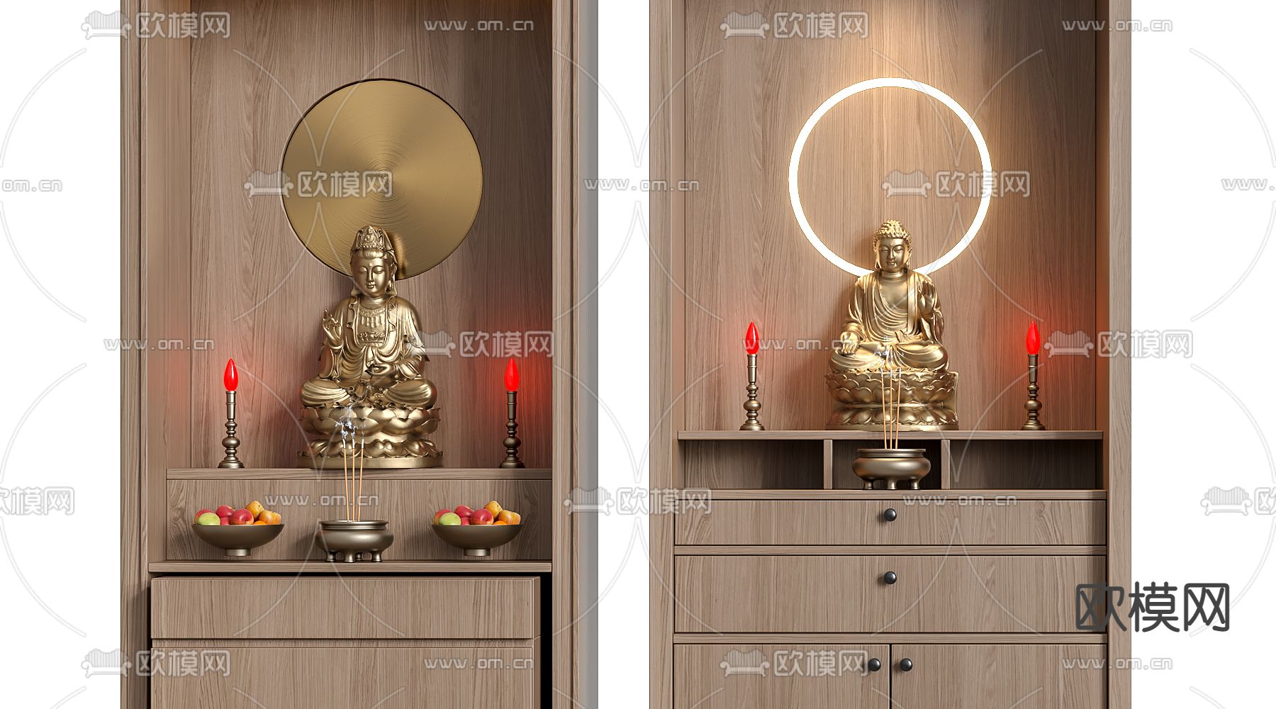 现代佛龛神龛3d模型下载（渲染图2）