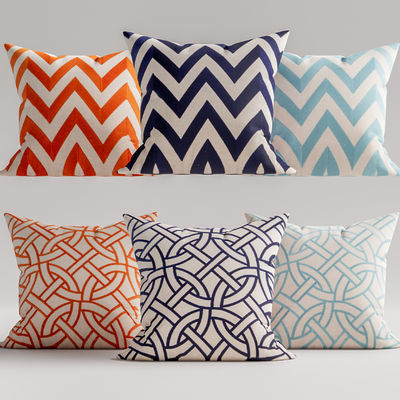  现代花色条纹抱枕su模型 