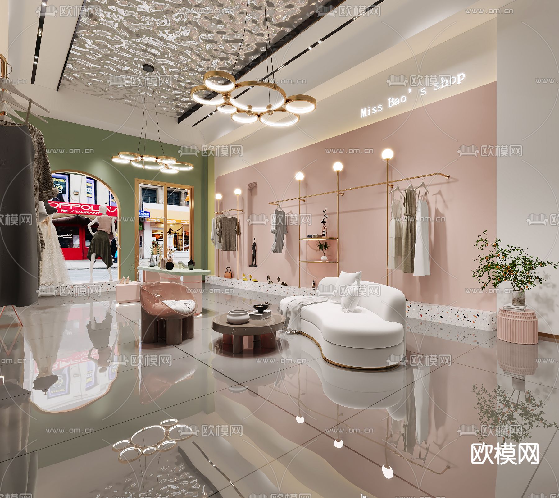 现代服装店3d模型下载（渲染图1）