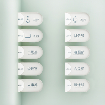  现代办公室门牌标识牌指示牌su模型 
