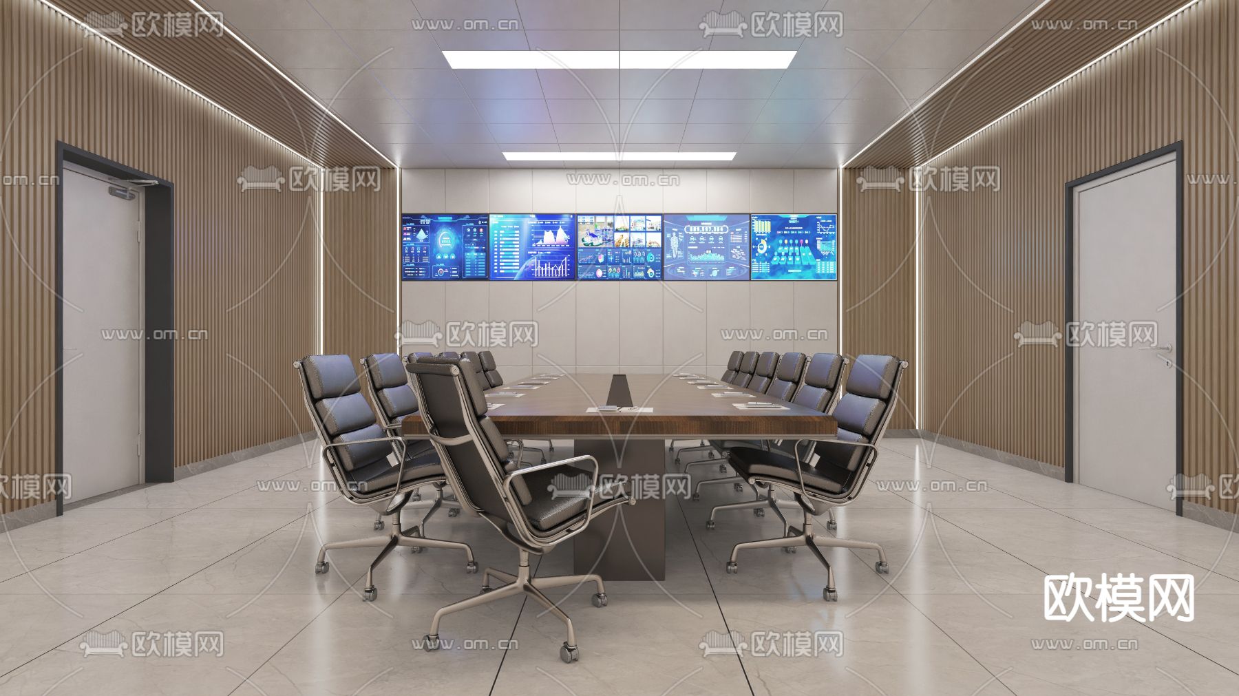 现代调度多功能会议室3d模型下载_ID12004973_3dmax免费模型-欧模网