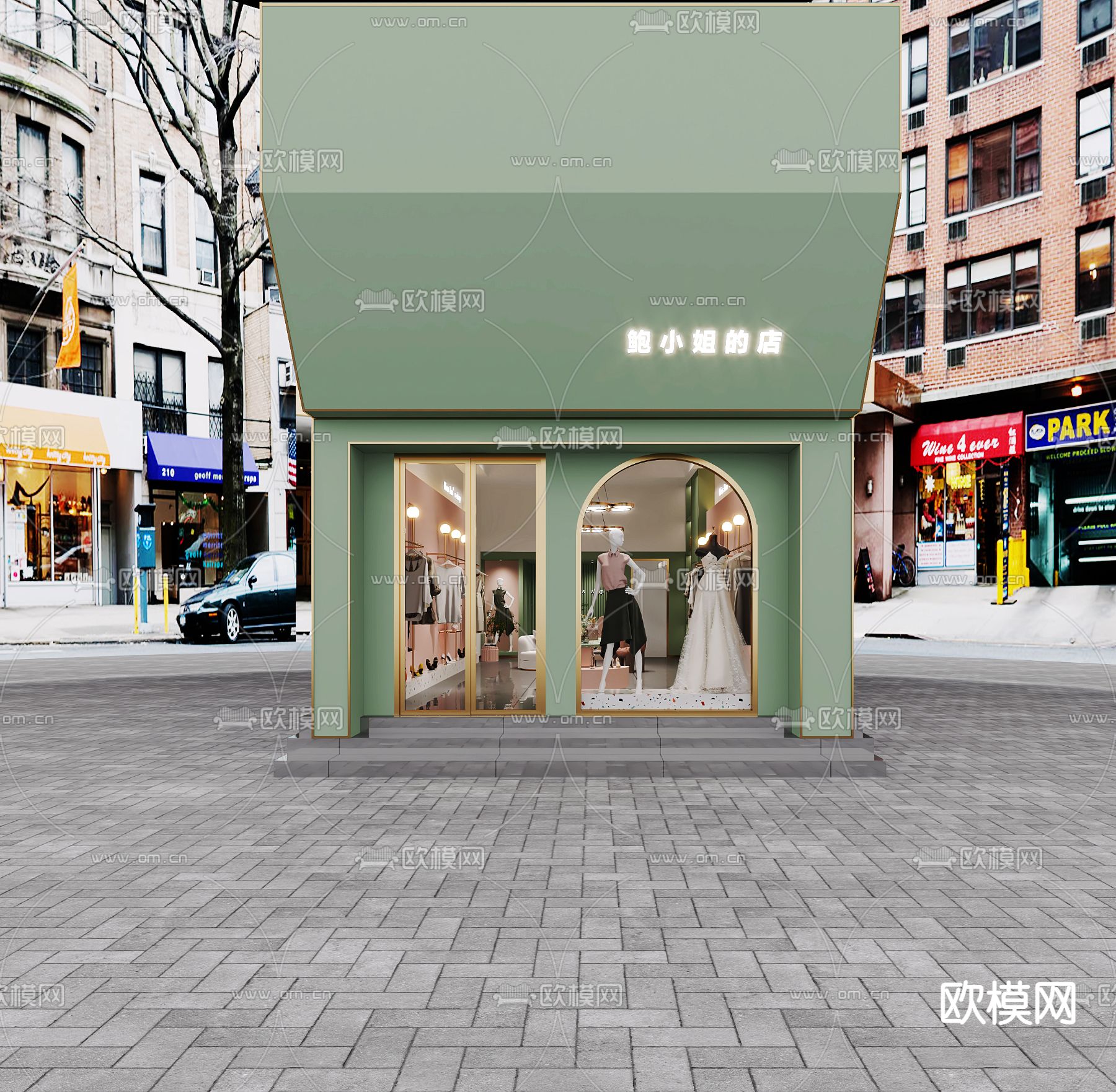 现代服装店3d模型下载（渲染图3）
