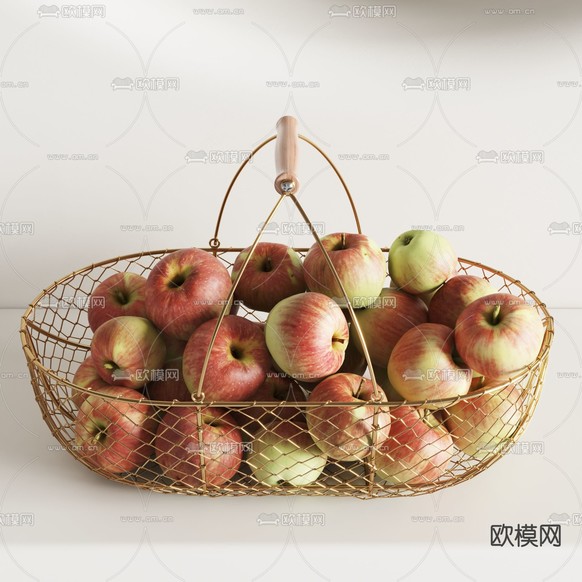 苹果果篮3d模型下载