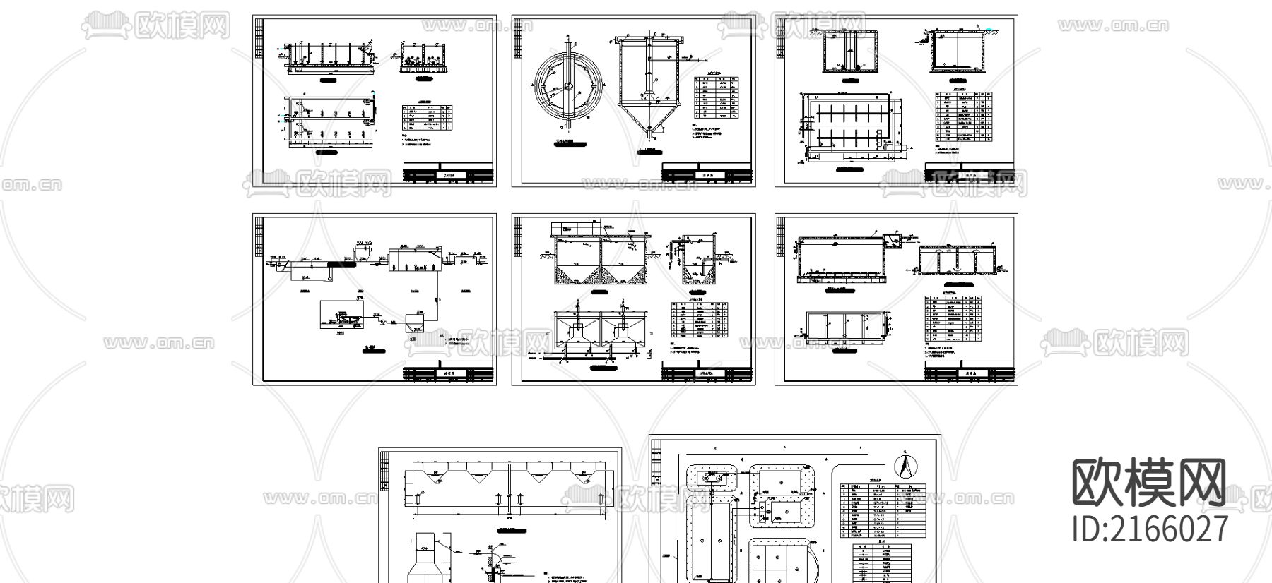 污水处理cad施工图下载（渲染图4）