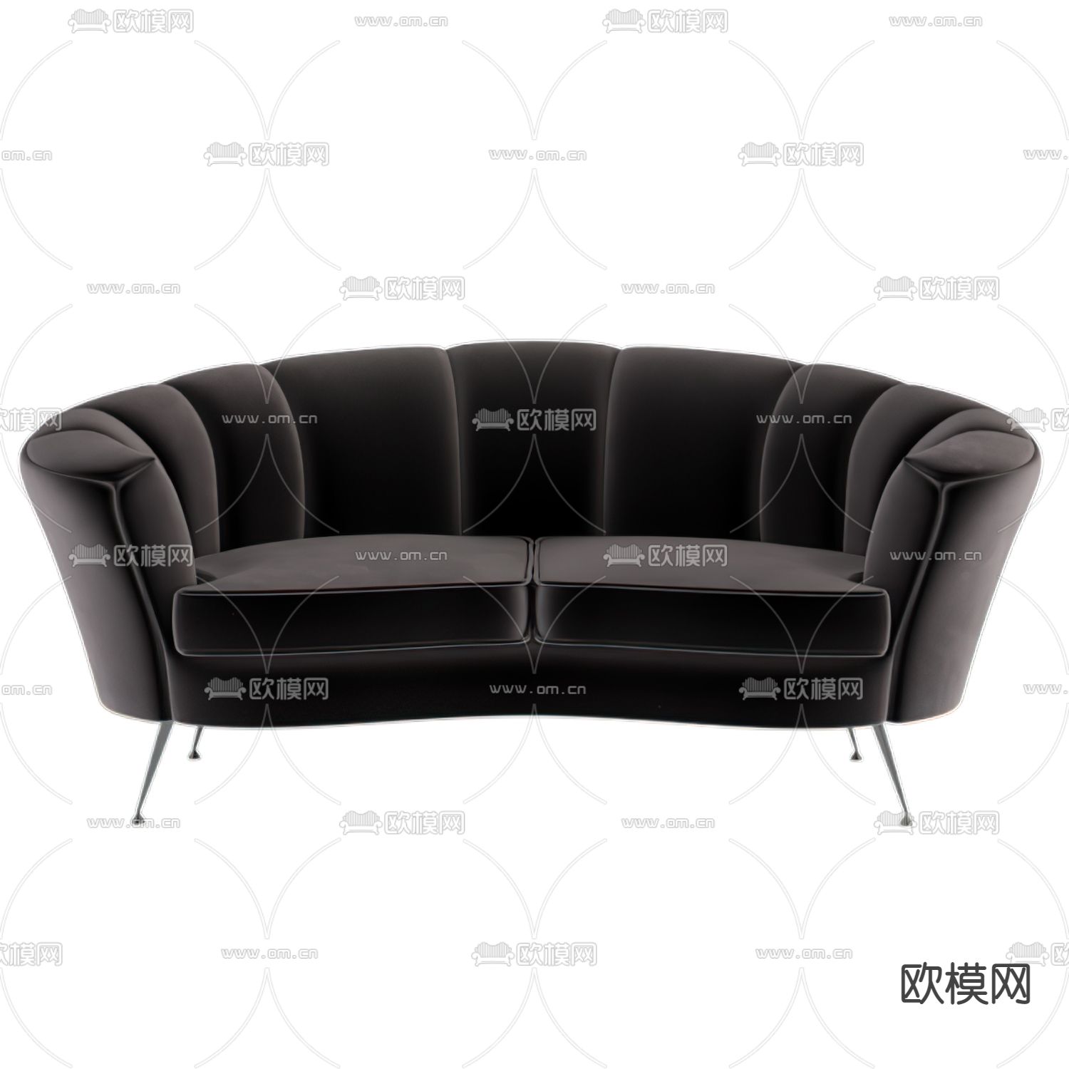 现代布艺休闲双人沙发3d模型下载_ID12006177_3dmax免费模型-欧模网
