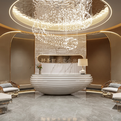 美容院前台大厅3d模型