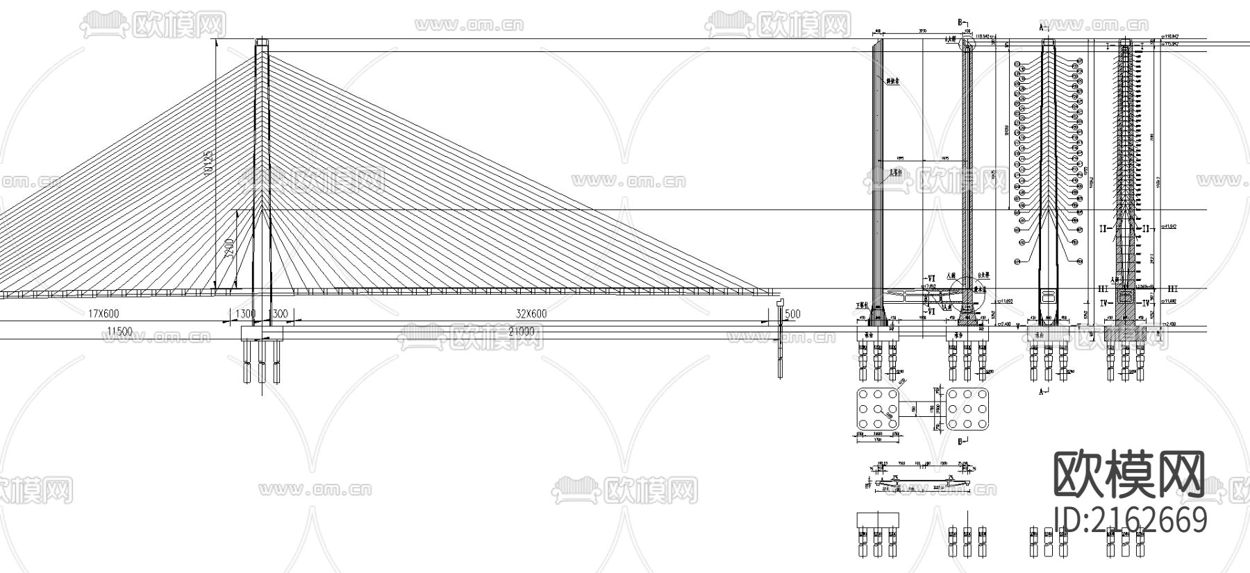 索塔构造CAD施工图下载（渲染图3）