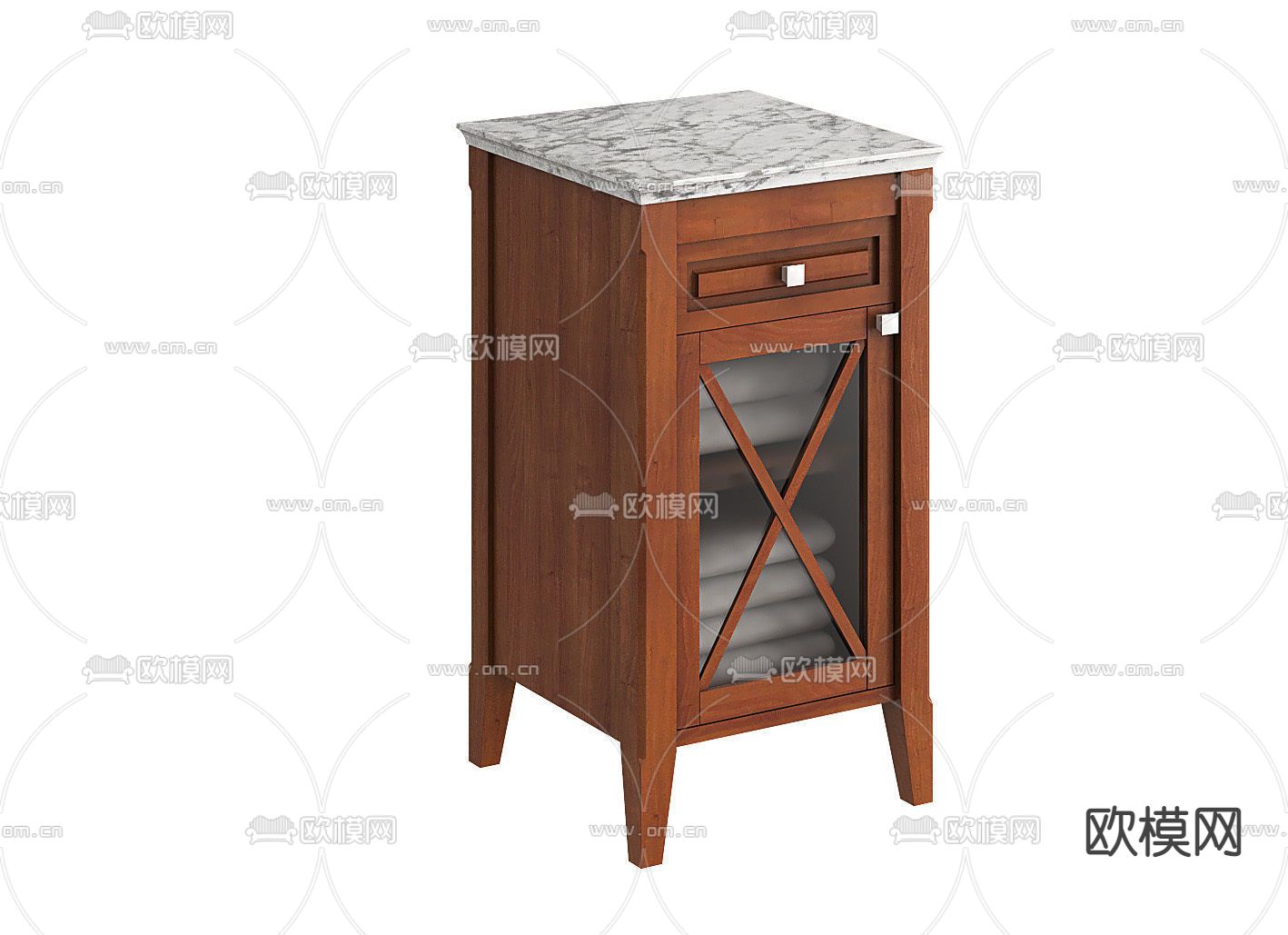 美式实木卫浴柜架3d模型下载（渲染图4）