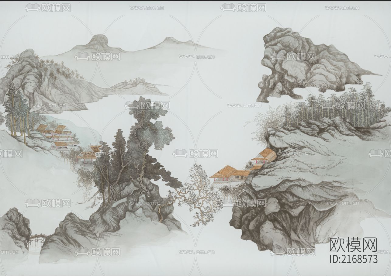 新中式壁纸下载（渲染图3）