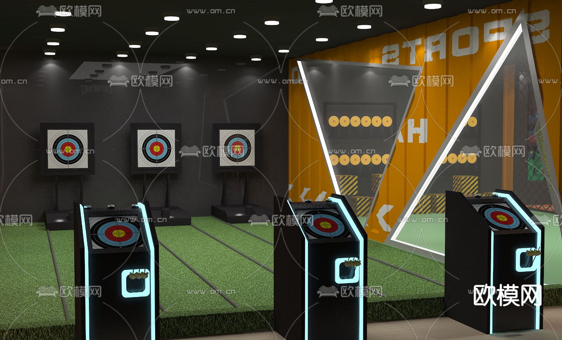 现代运动馆娱乐城3d模型下载（渲染图3）