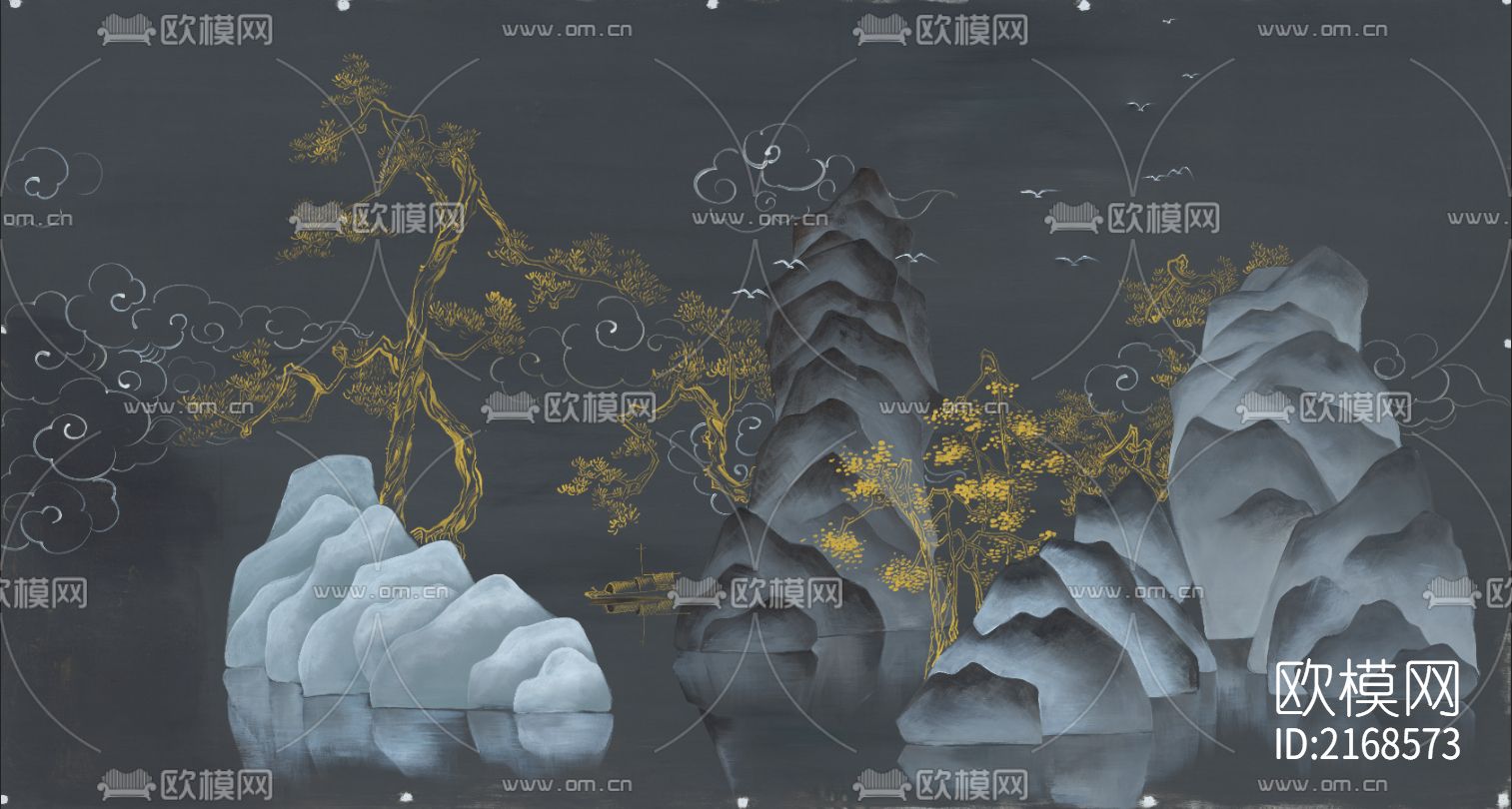 新中式壁纸下载（渲染图8）