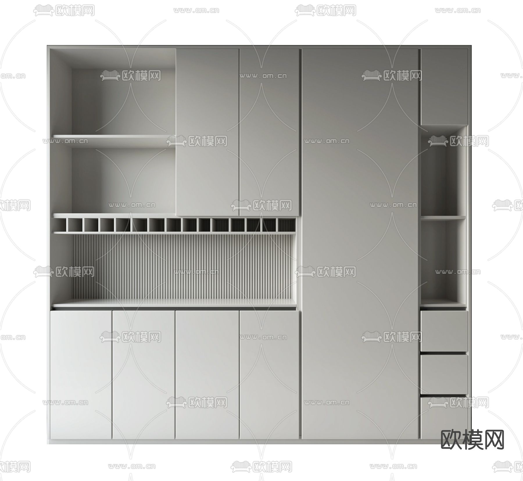 现代酒柜3d模型下载