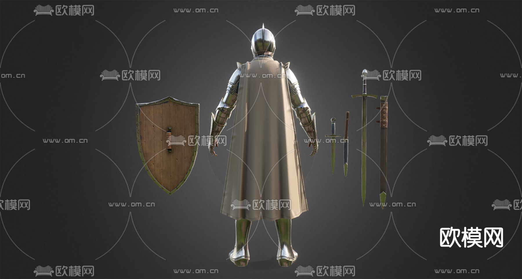 欧式古罗马角色士兵3d模型下载（渲染图2）