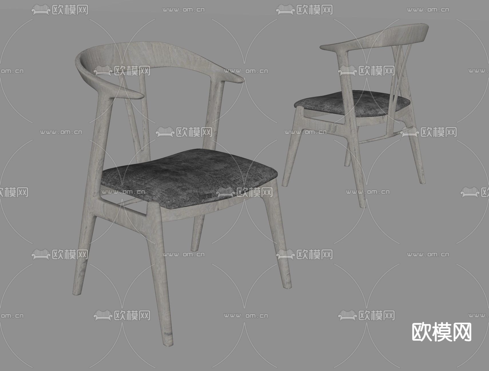 新中式休闲椅su模型下载（渲染图2）