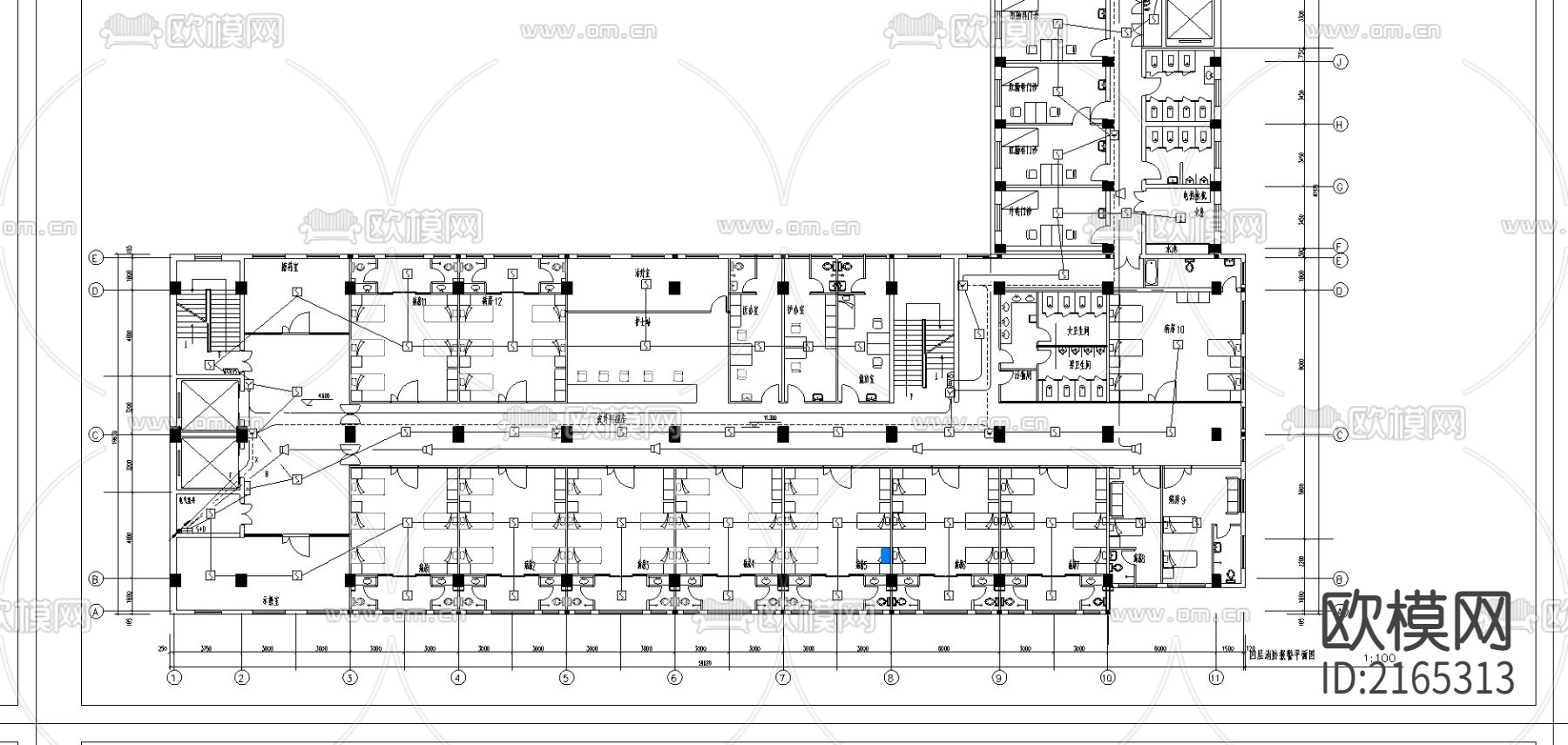 同仁堂消防CAD施工图下载（渲染图2）