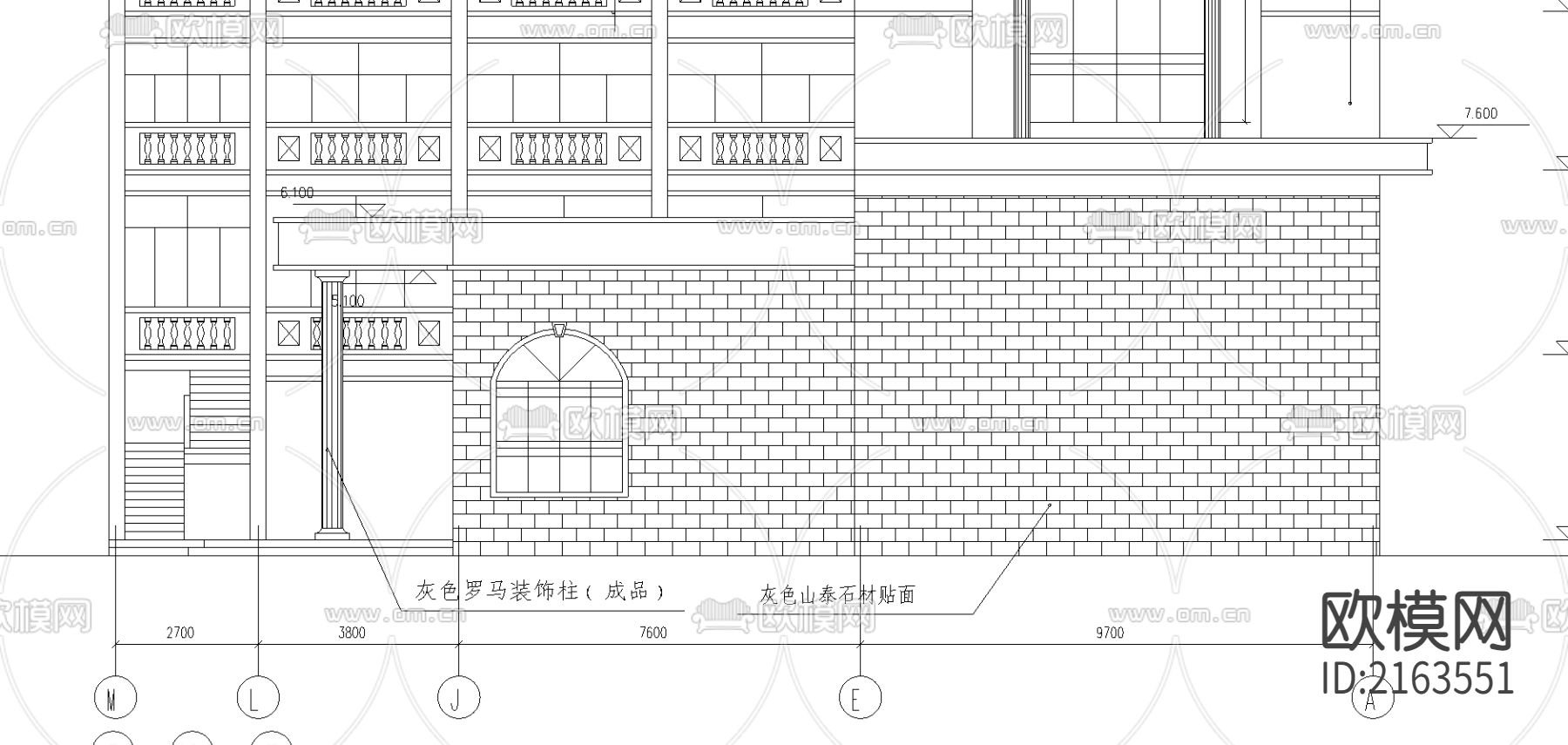 私人宾馆建筑CAD施工图下载（渲染图5）