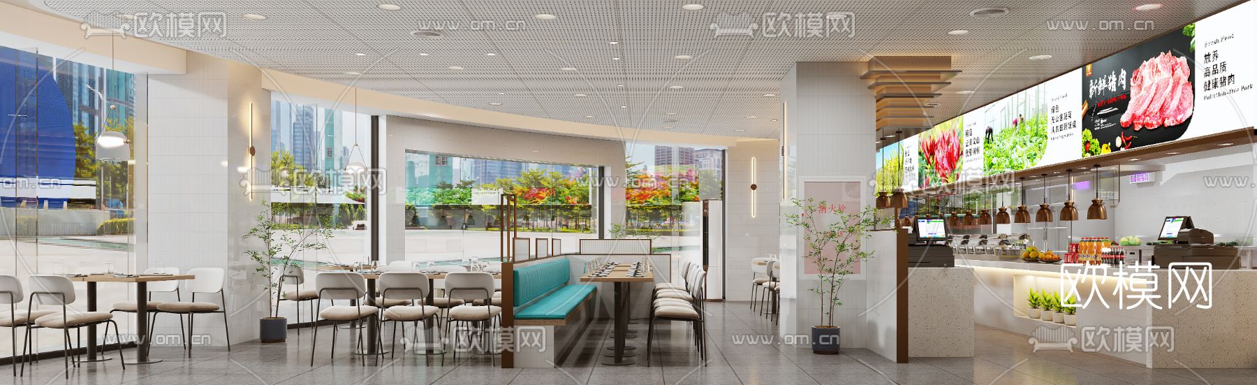 现代快餐店3d模型下载（渲染图3）