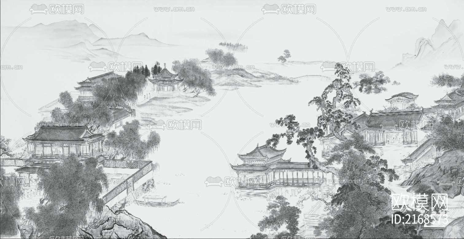 新中式壁纸下载（渲染图6）