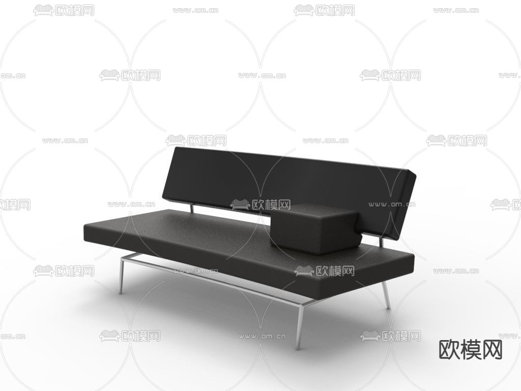 现代极简不锈钢皮革办公椅免费3d模型下载