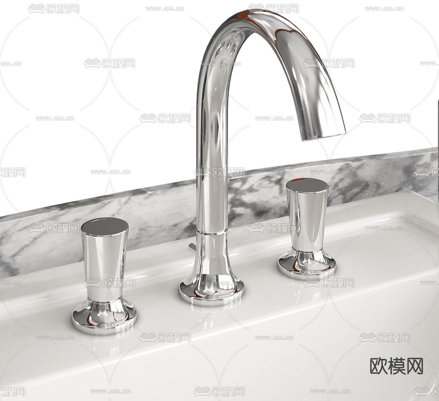 美式实木卫浴柜架3d模型下载（渲染图5）