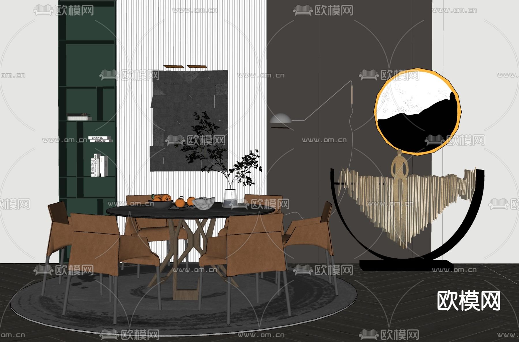 现代餐桌椅su模型