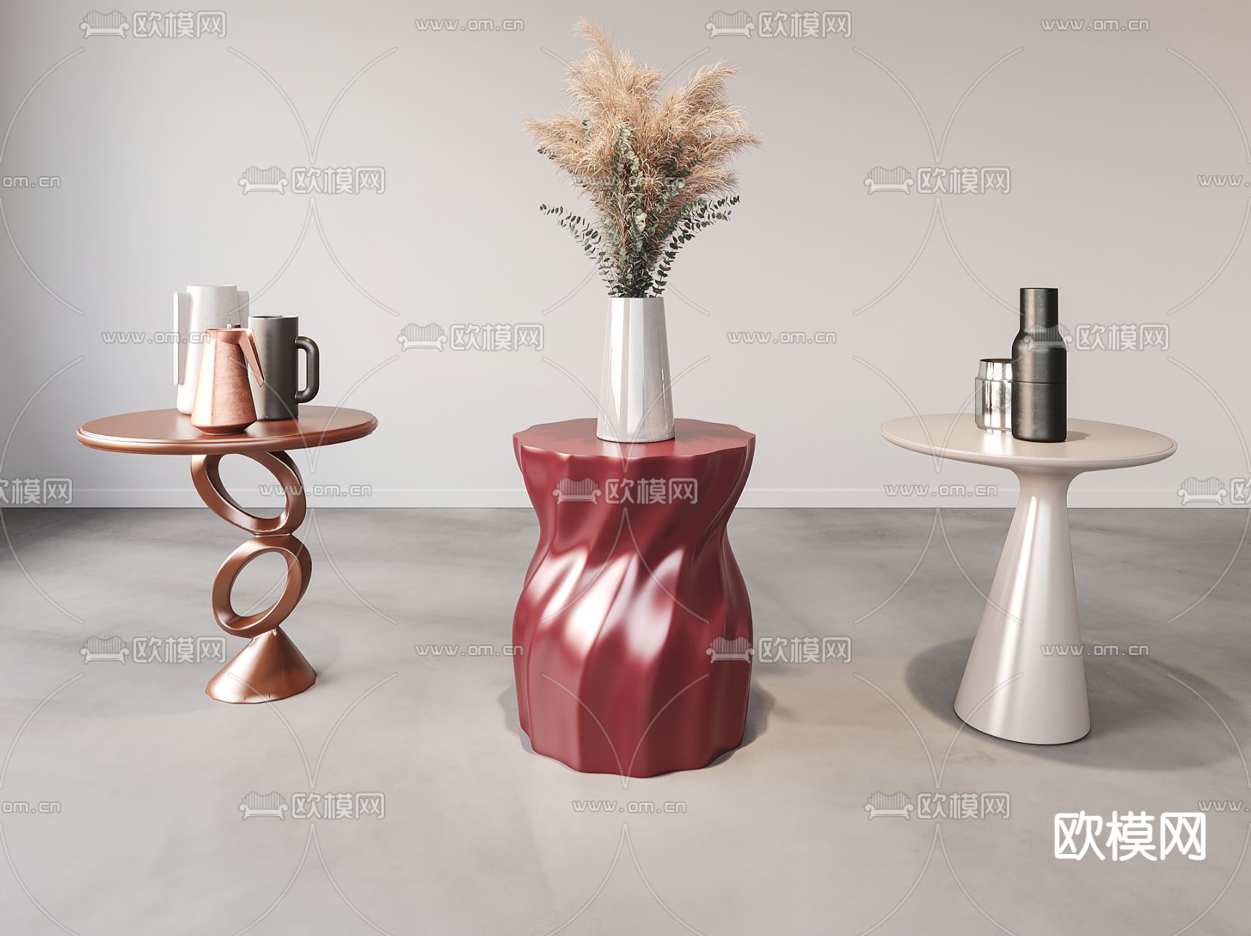 现代角几边几3d模型下载