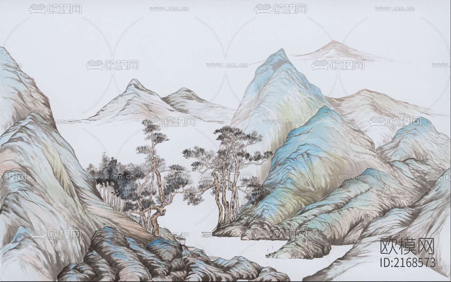 新中式壁纸下载（渲染图10）