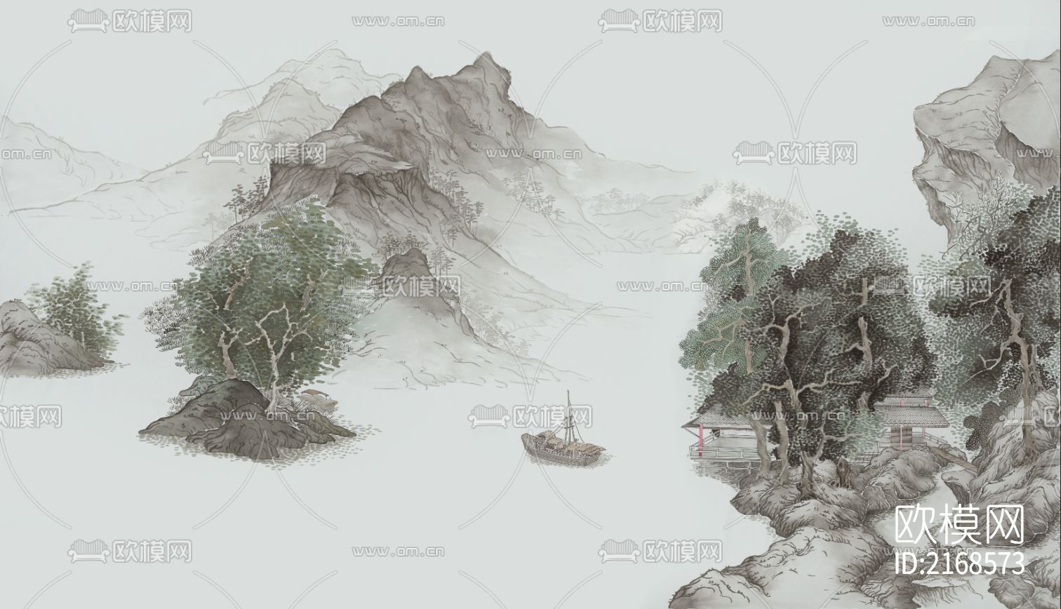 新中式壁纸下载（渲染图5）