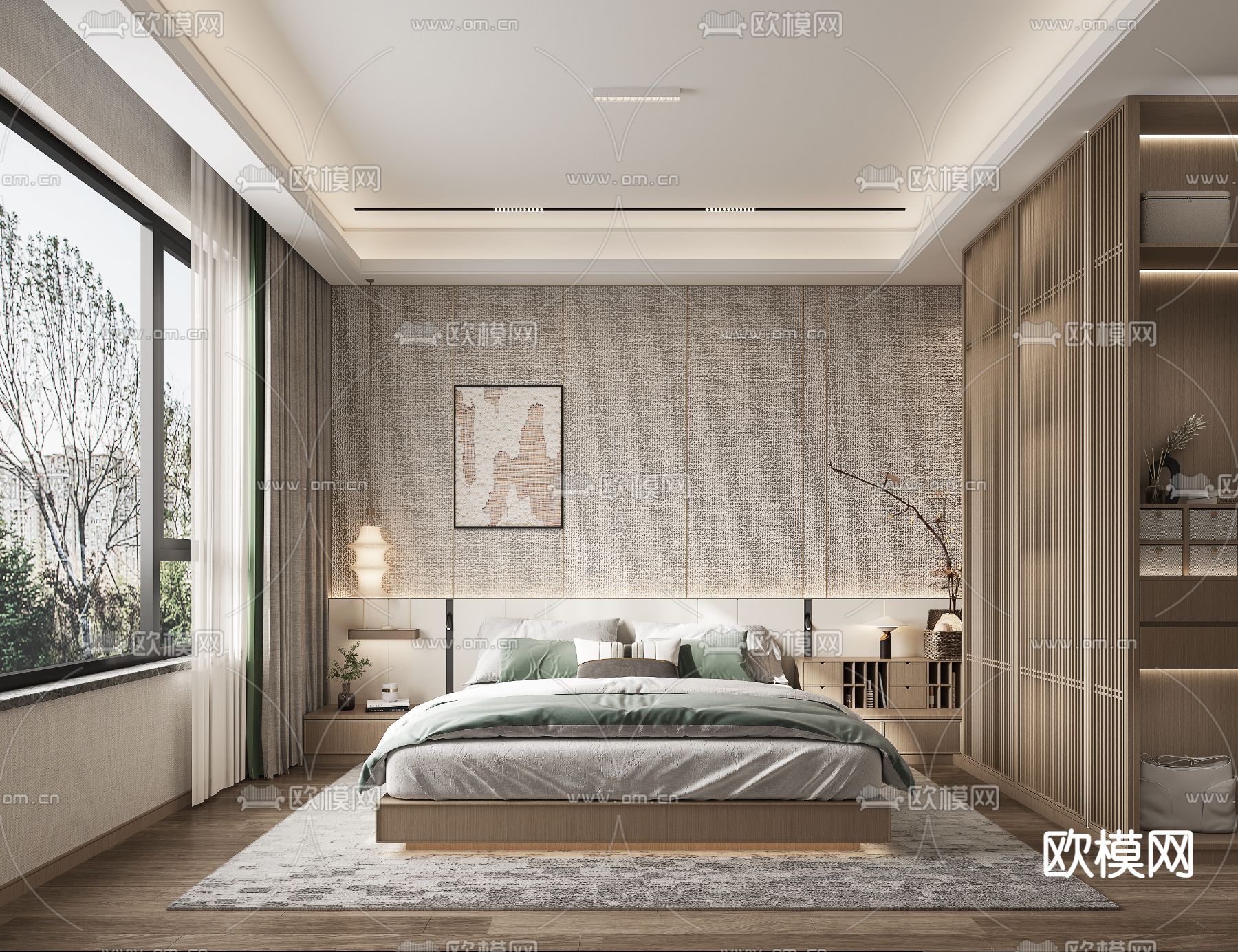 日式卧室主人房3d模型下载