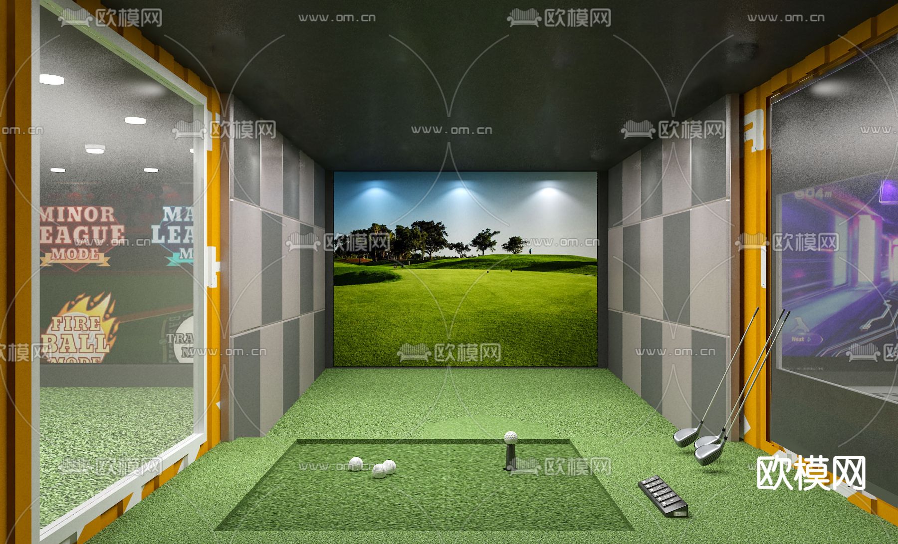 现代运动馆娱乐城3d模型下载（渲染图2）