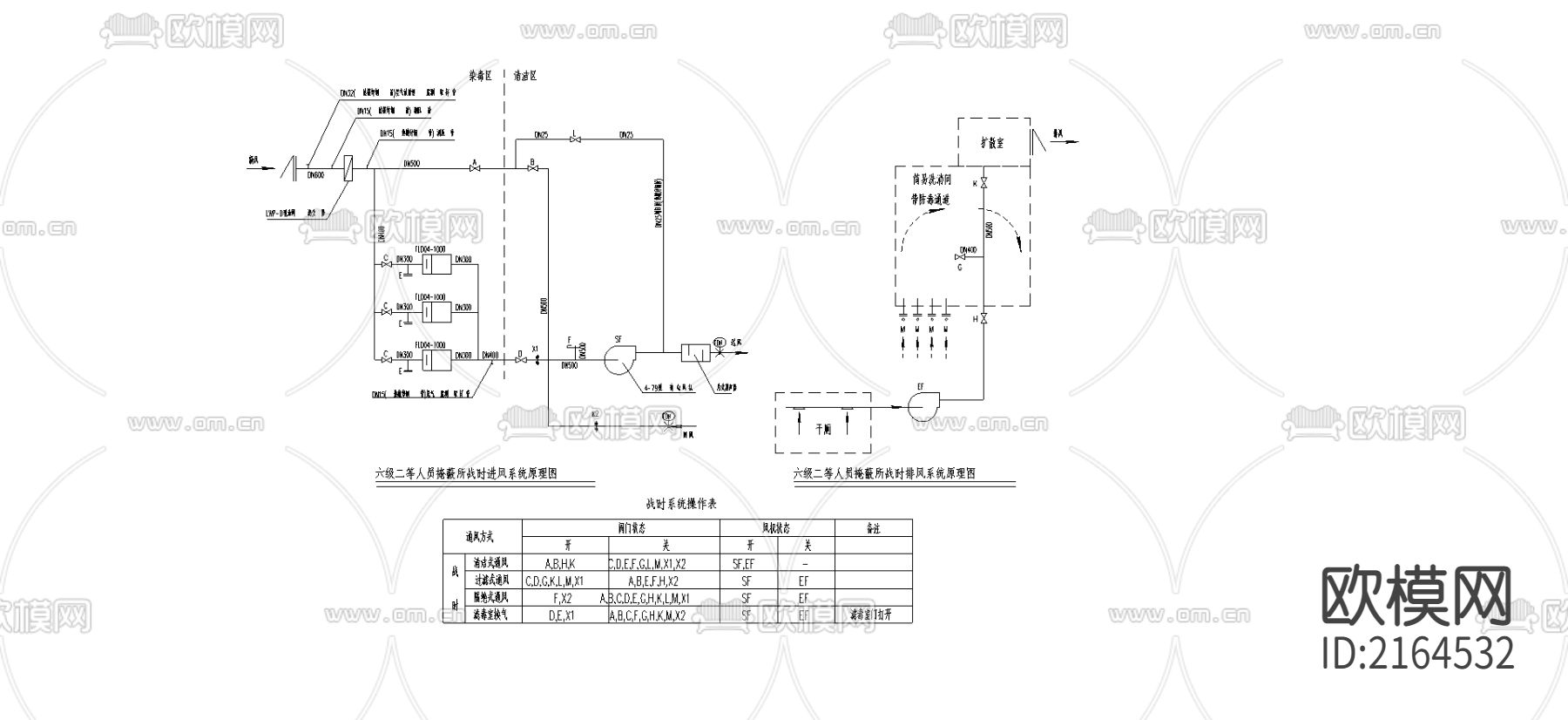 人防通风CAD施工图下载（渲染图1）