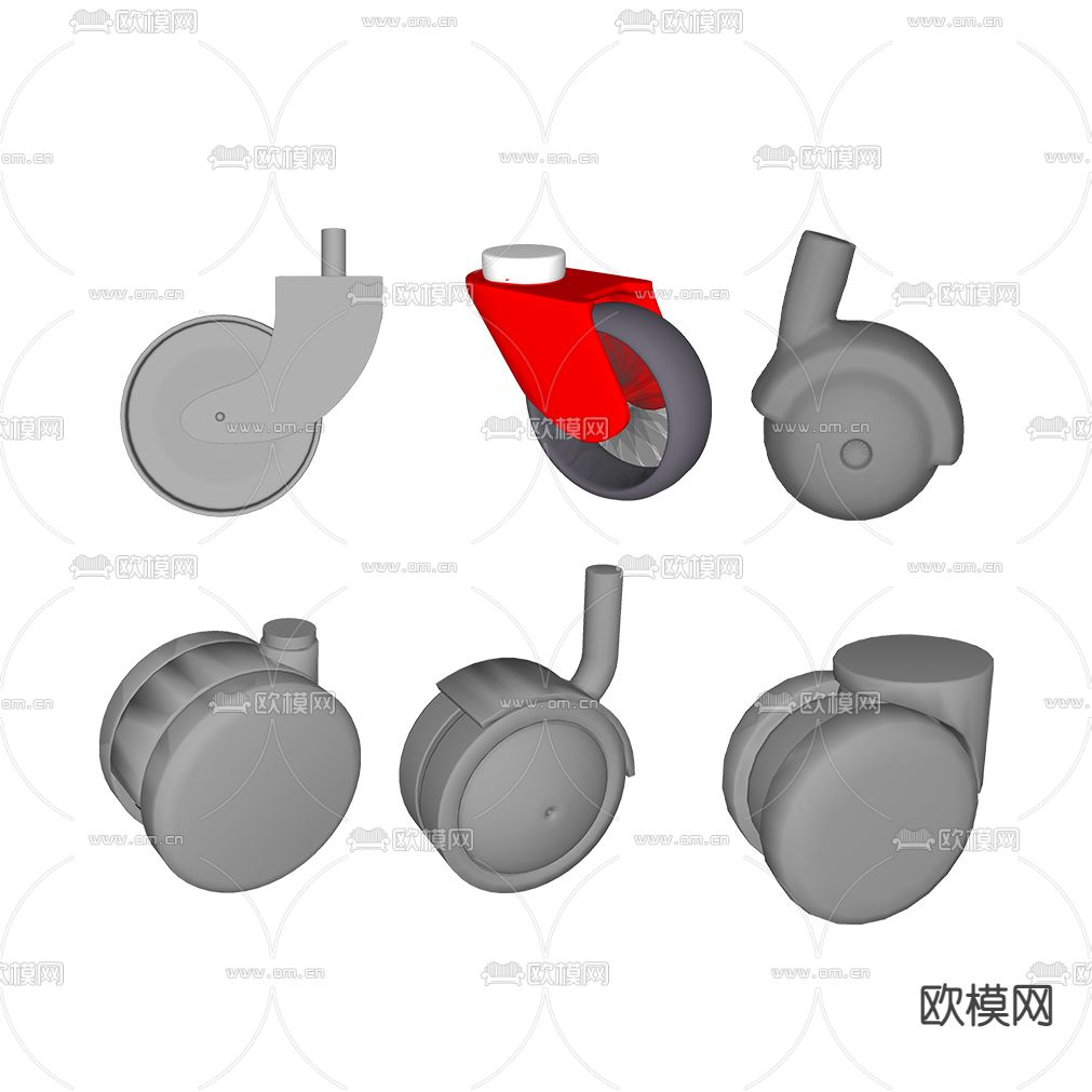 现代滑轮万向轮su模型