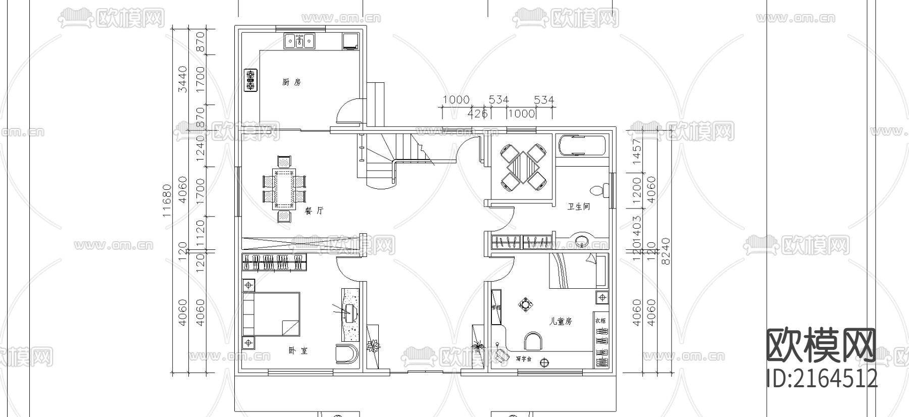 别墅全套CAD施工图下载（渲染图5）