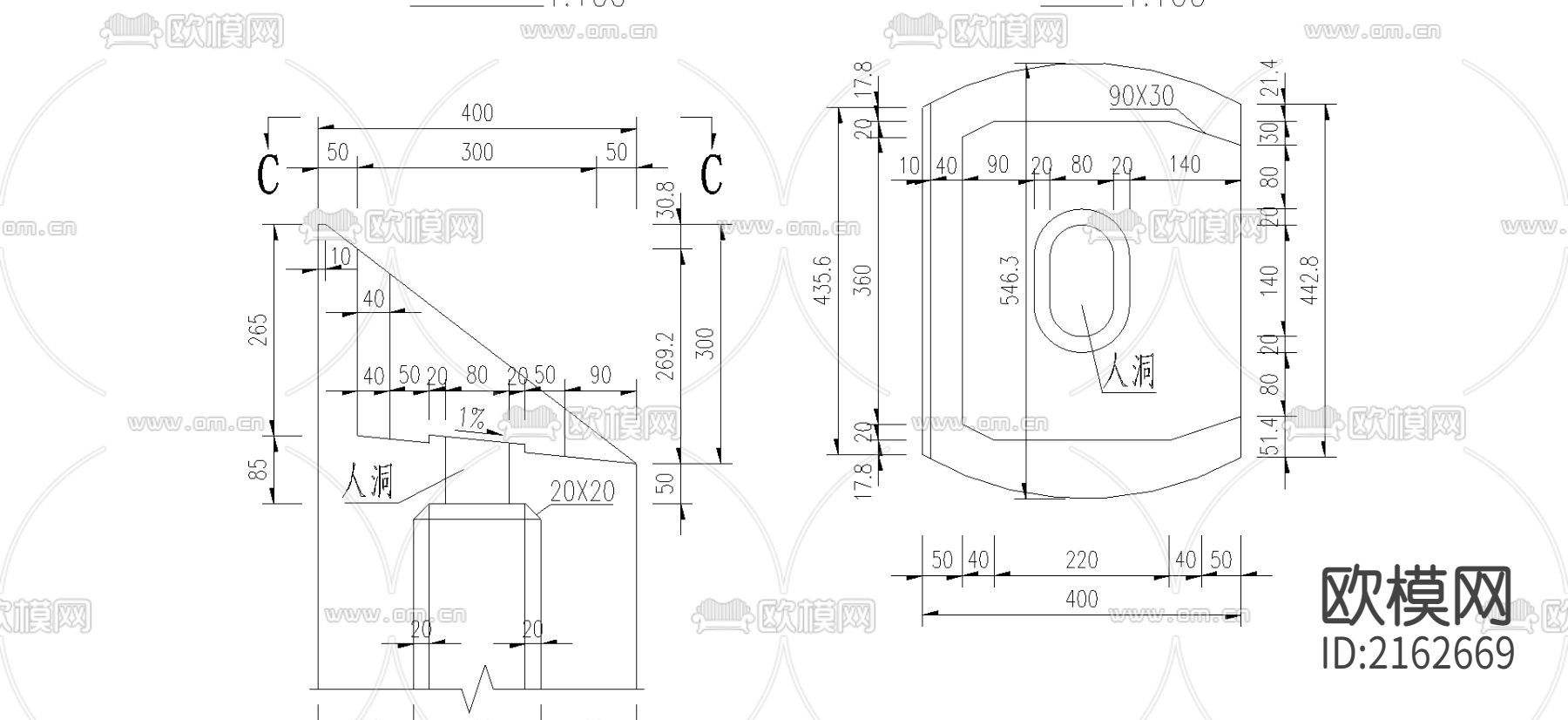 索塔构造CAD施工图下载（渲染图2）