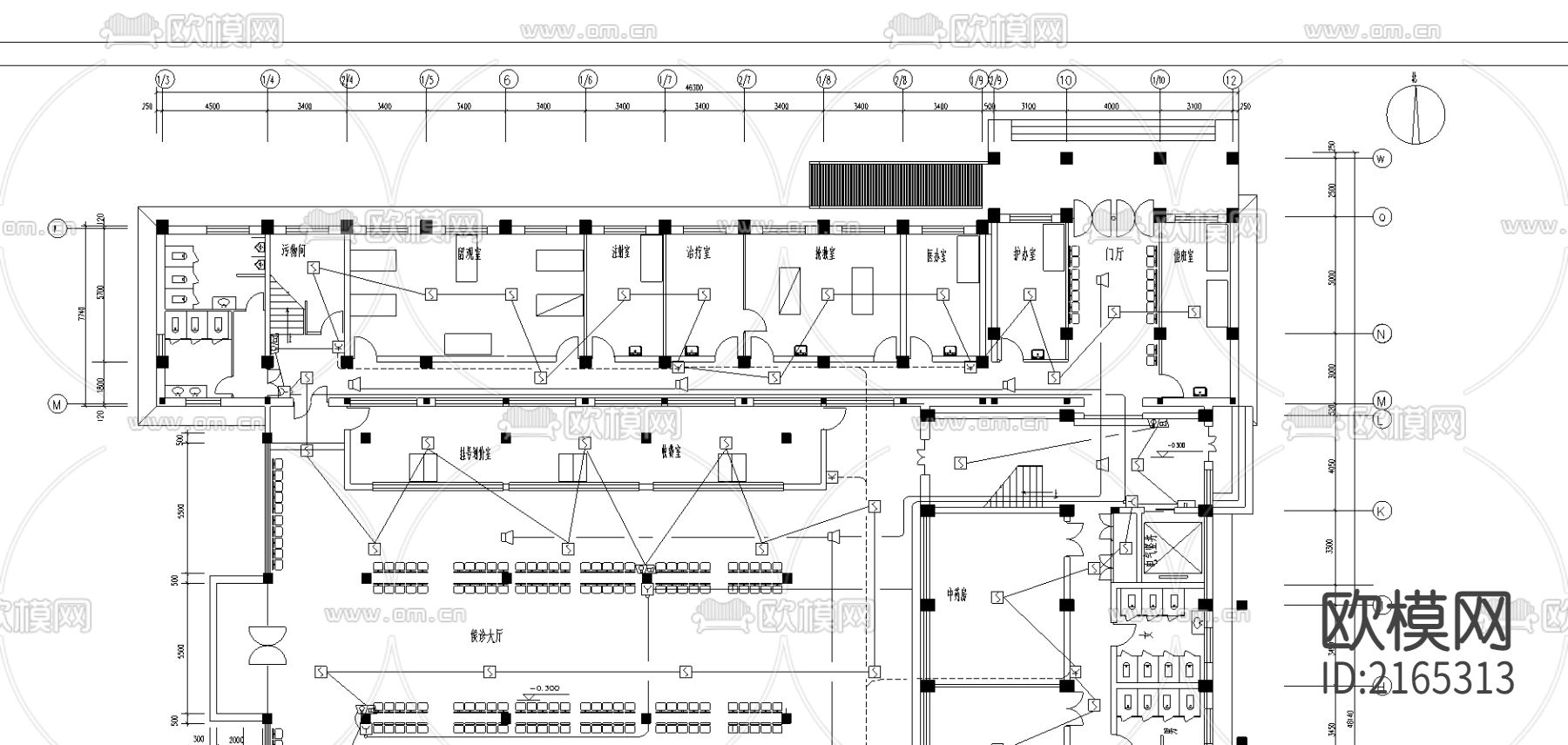 同仁堂消防CAD施工图下载（渲染图4）