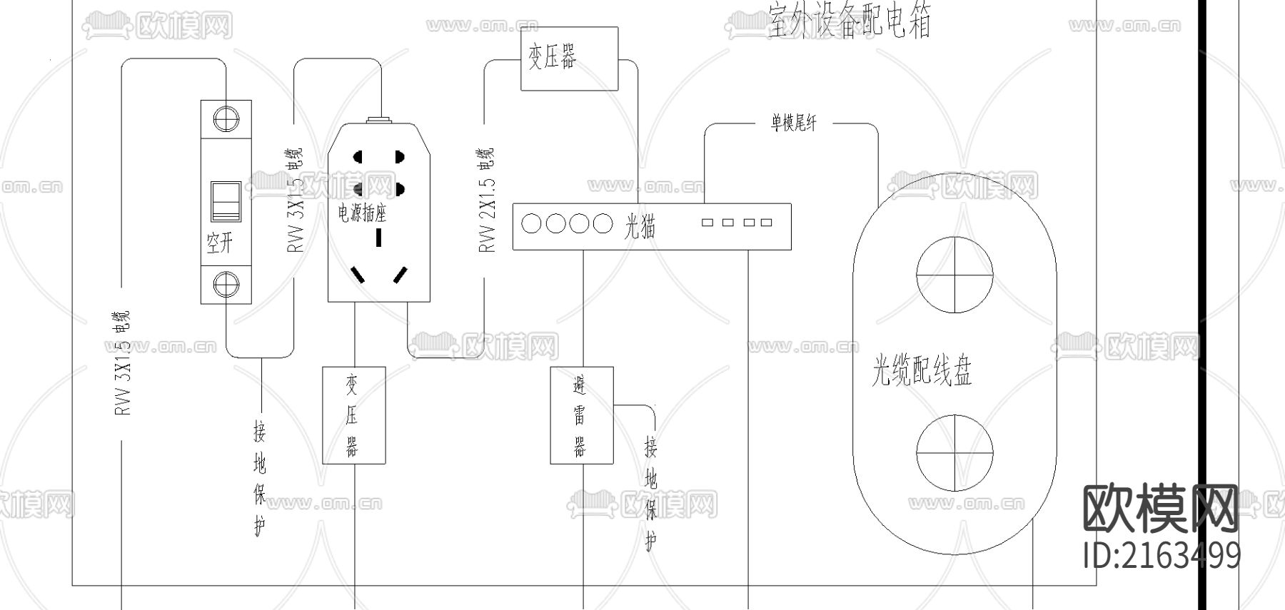 派出所办公监控CAD施工图下载（渲染图3）