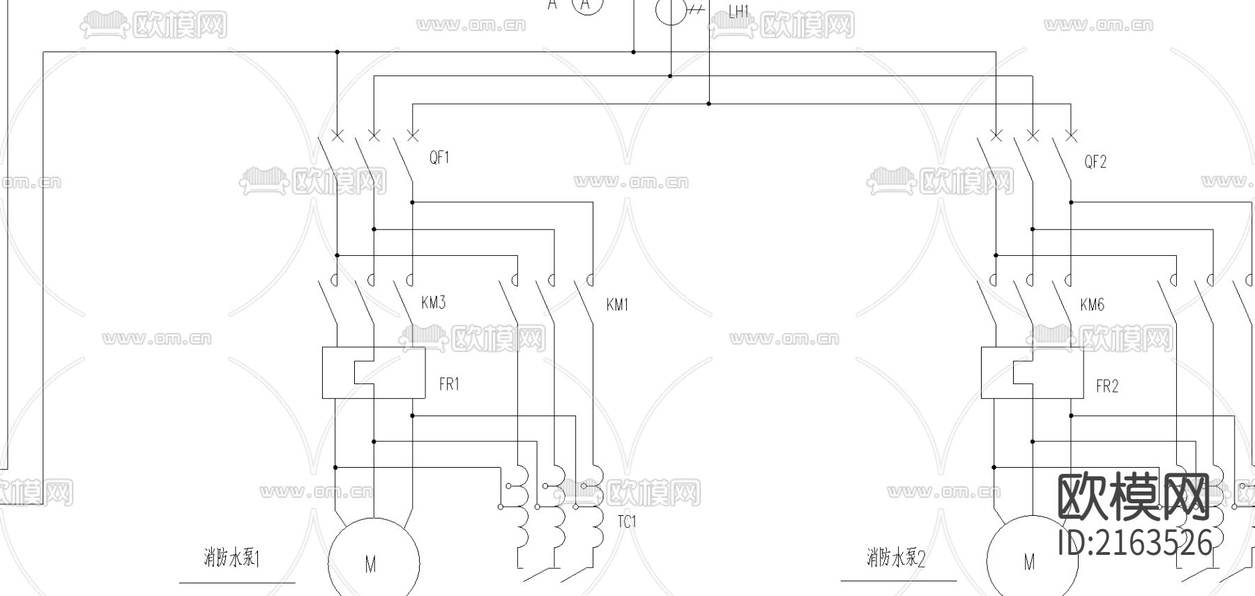 消防降压泵两用一备CAD施工图下载（渲染图4）