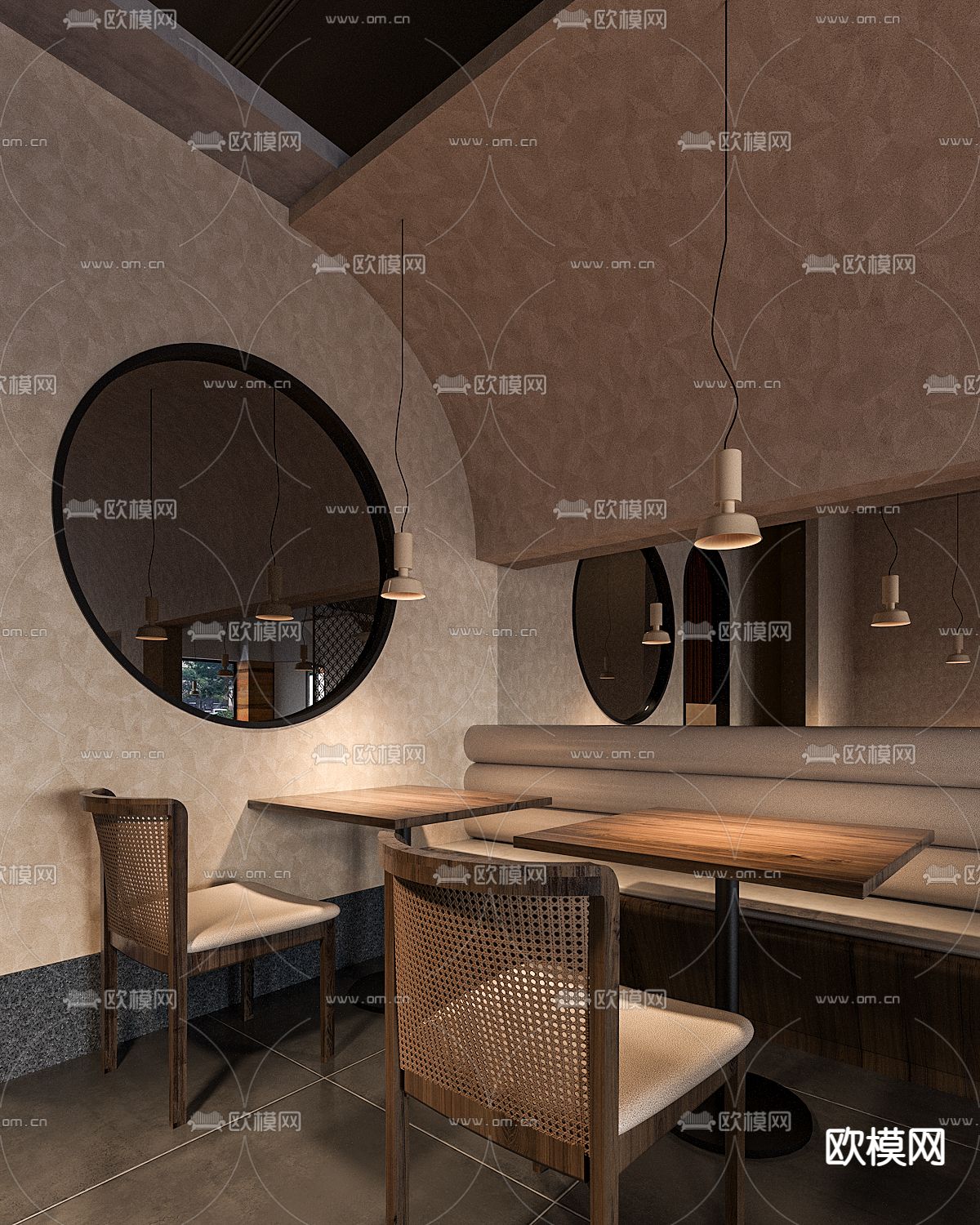 侘寂农家菜馆3d模型下载（渲染图2）