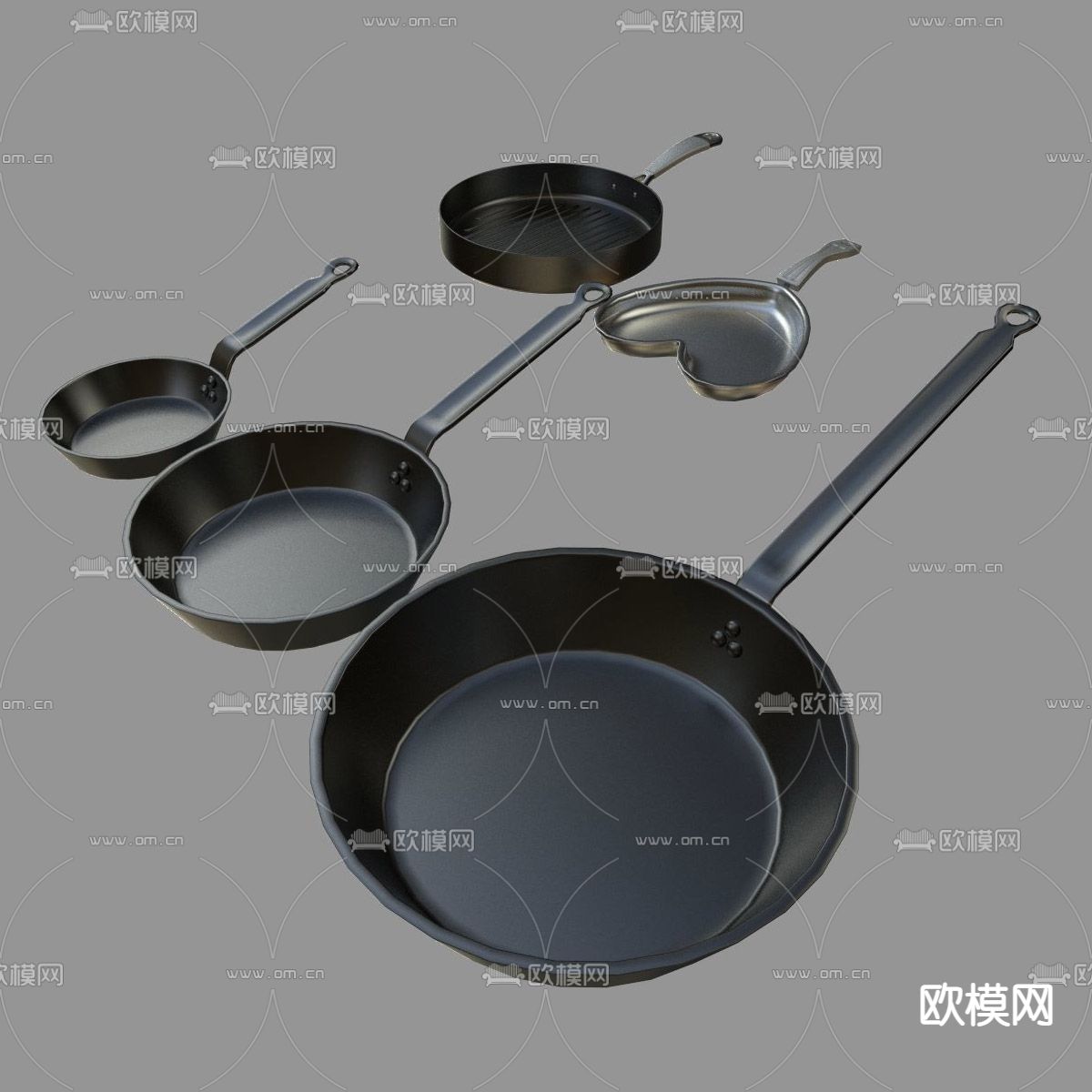 现代简约铁艺厨具免费3d模型下载