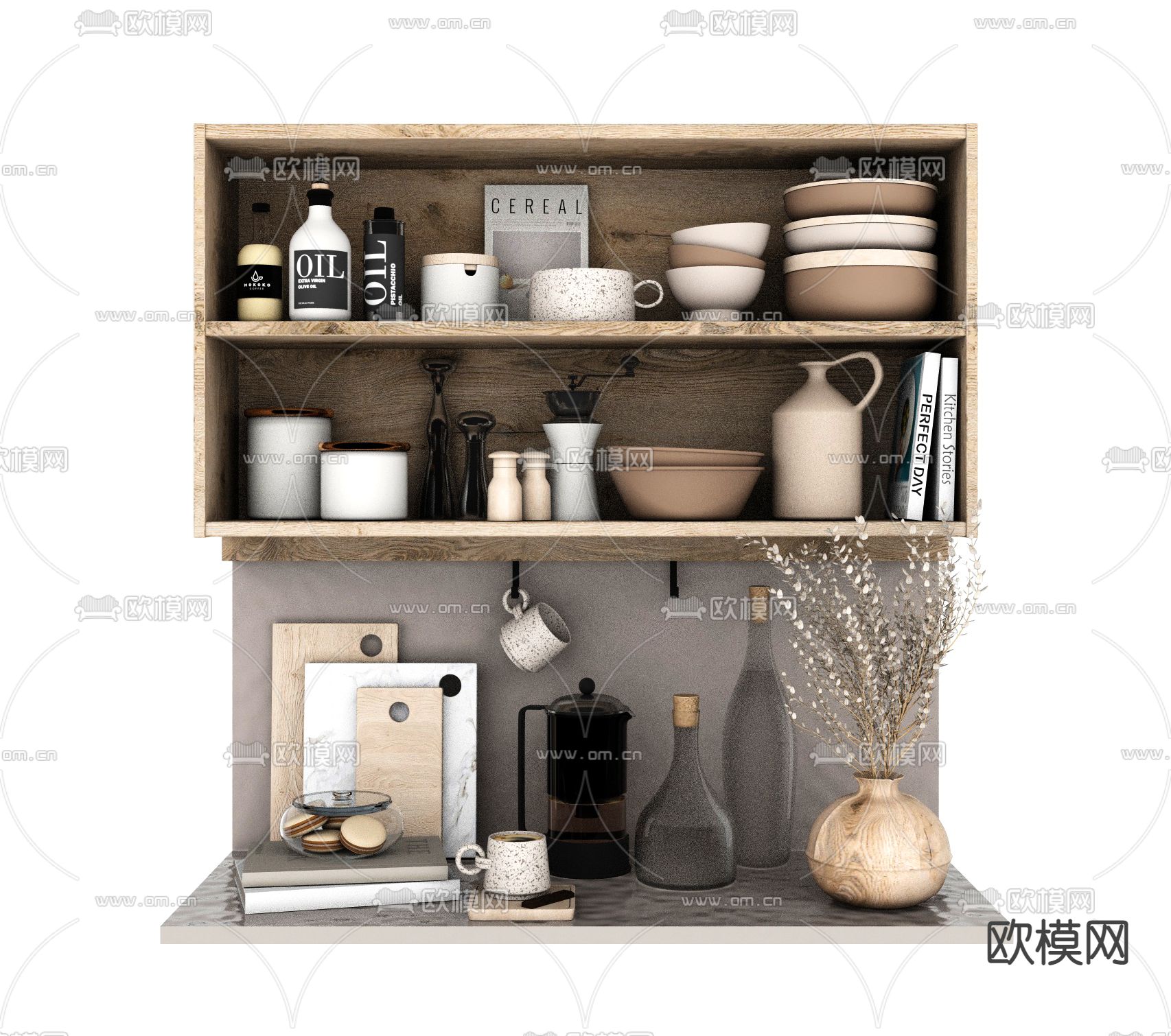 现代厨房用品su模型下载（渲染图2）