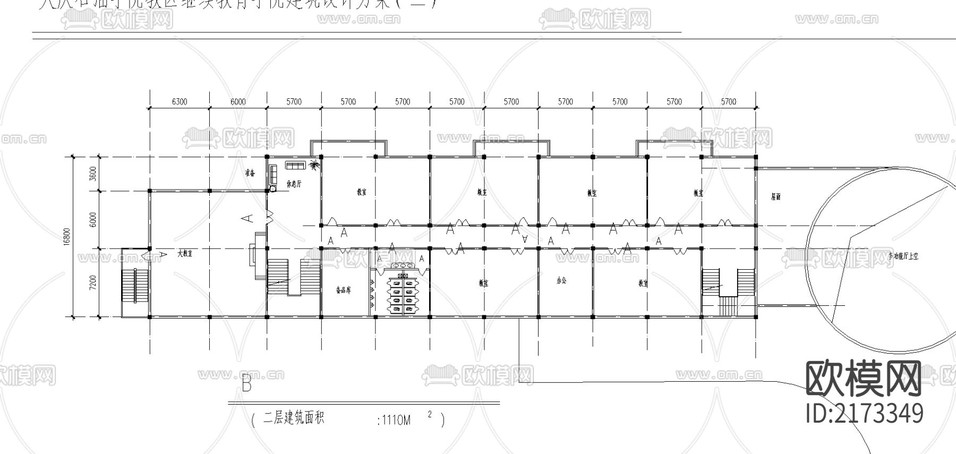 某學(xué)院設(shè)計方案cad施工圖下載(渲染圖3)
