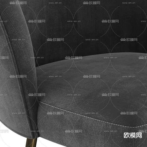 现代布艺靠背吧台椅3d模型下载(渲染图2)