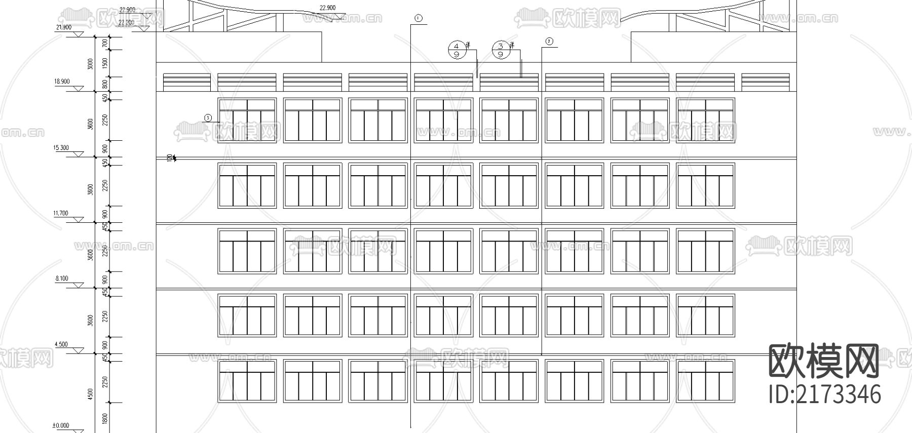 大堡小学全套cad施工图下载（渲染图3）