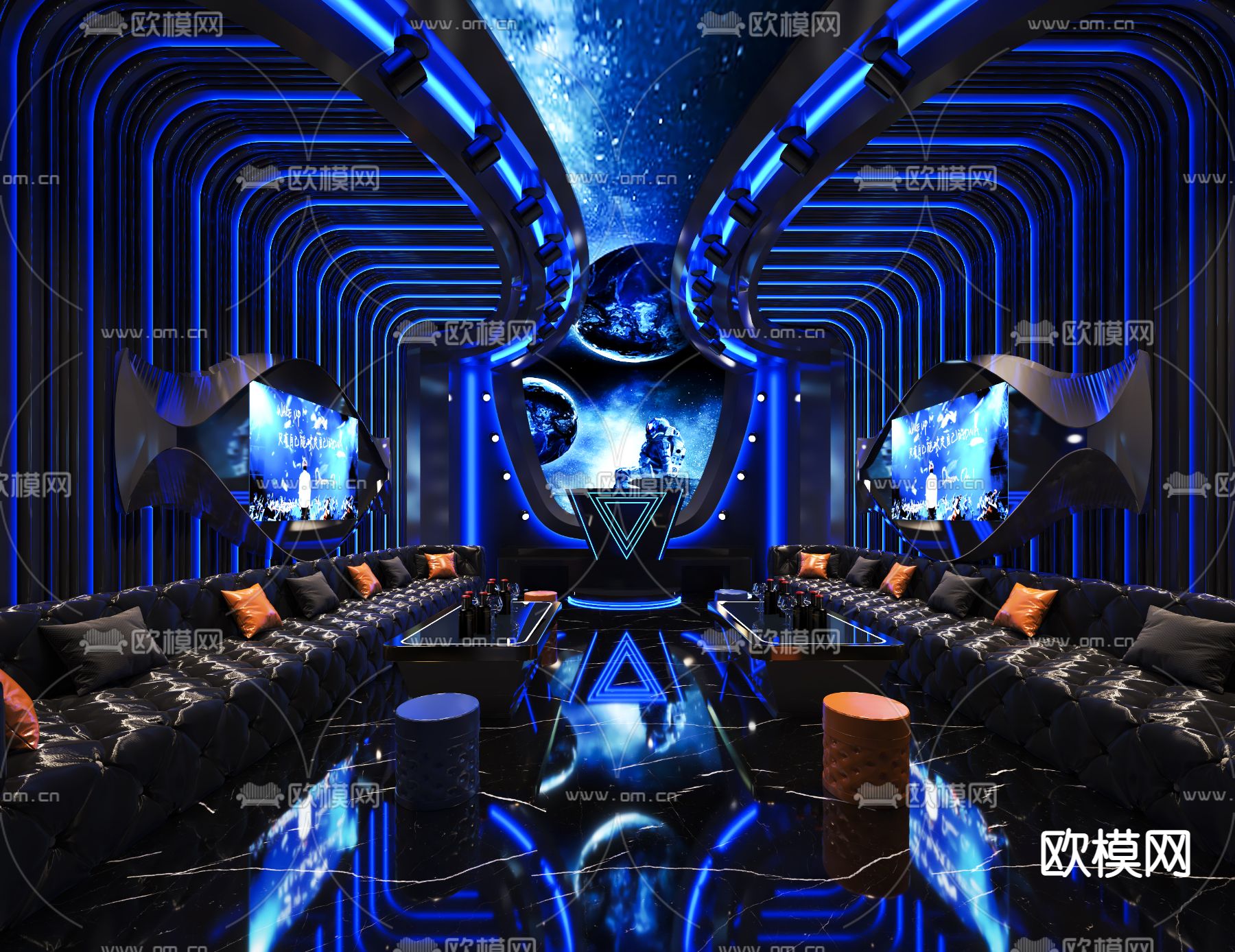 现代KTV包房3d模型下载