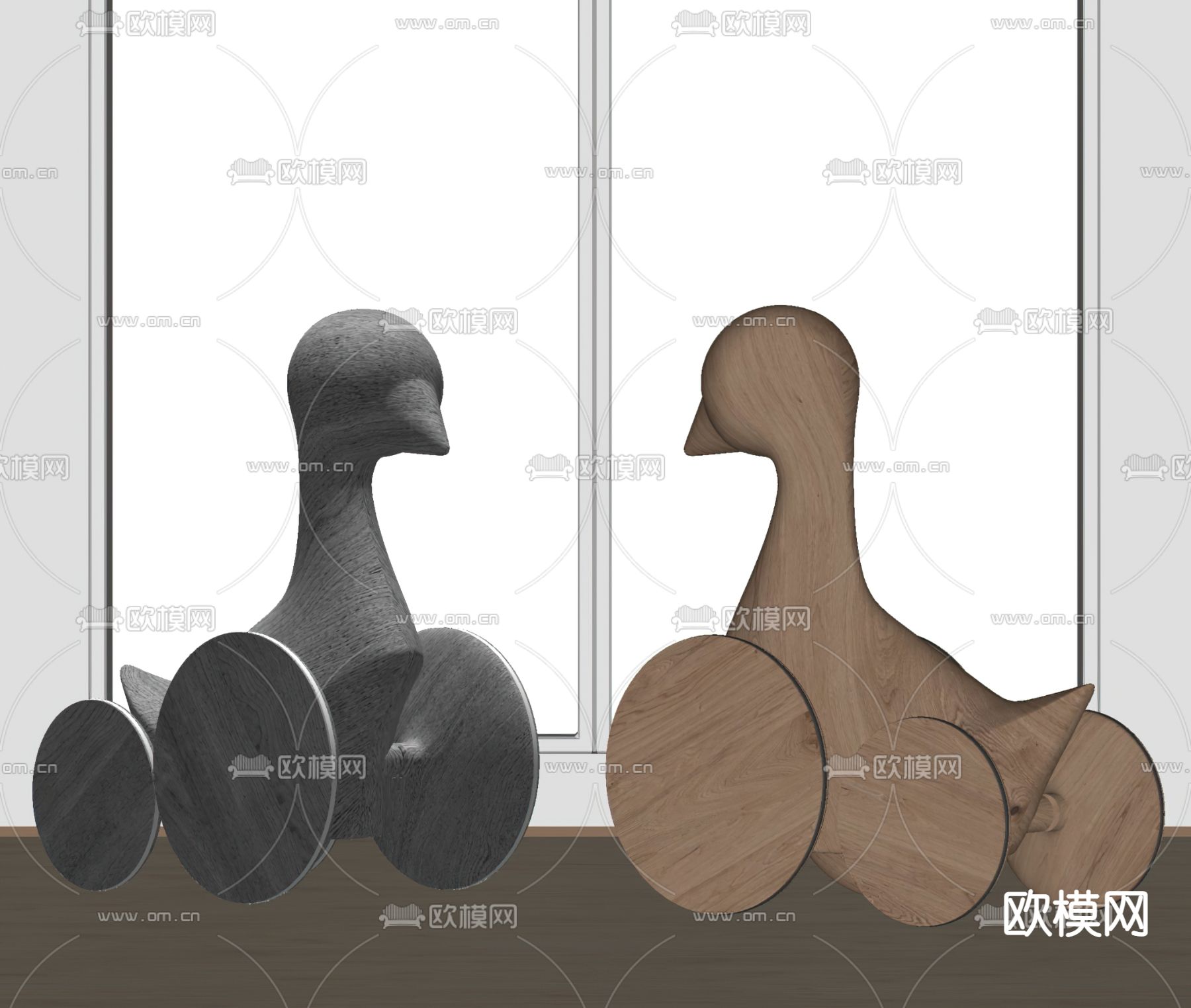 现代儿童玩具椅su模型下载（渲染图2）