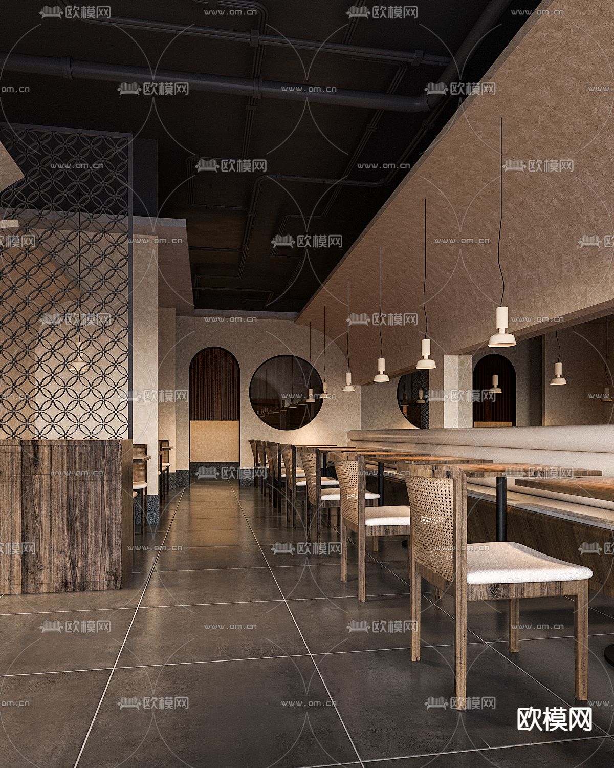 侘寂农家菜馆3d模型下载（渲染图1）